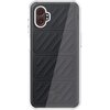 Przezroczyste etui na telefon z widocznym czarnym wzorem w skośne linie, z wycięciem na aparat i napisem "SAMSUNG" na dole. Etui jest dopasowane do modelu Samsung Galaxy xCover 7 Pro.