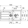 Zlewozmywak półtorakomorowy z ociekaczem FRANKE Sirius S2D 651-100 143.0618.682 Kamienny szary 50x100 Komora 1 350 x 432 x 200 mm
