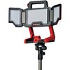 Czarny i czerwony statyw z trzema panelami LED, z centralnym panelem większym od bocznych. Na centralnym panelu widoczne jest logo "Einhell Professional".