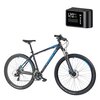 Rower górski MTB INDIANA X-Pulser 1.9 M19 29 cali męski Czarno-niebieski + Pompka rowerowa XRIDER Rico z funkcją latarki XR00MAP01