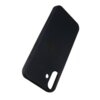 Czarne etui silikonowe z wycięciem na aparat i przyciski boczne, przeznaczone do telefonu Apple iPhone 16. Produkt ma gładką powierzchnię i minimalistyczny design.