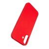 Czerwone etui silikonowe z wycięciem na aparat i przyciski boczne, przeznaczone do telefonu Apple iPhone 16. Produkt ma gładką powierzchnię i zaokrąglone krawędzie.