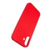 Czerwone etui silikonowe z wycięciem na aparat i przyciski boczne, przeznaczone do telefonu Apple iPhone 16 Plus. Produkt ma gładką powierzchnię i zaokrąglone krawędzie.
