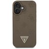 Etui GUESS Grained Hot Stamp Peony Triangle Logo MagSafe do Apple iPhone 16 Brązowy Model telefonu iPhone 16