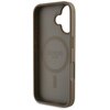 Etui GUESS Grained Hot Stamp Peony Triangle Logo MagSafe do Apple iPhone 16 Brązowy Gwarancja 24 miesiące