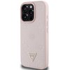 Etui GUESS Grained Hot Stamp Peony Triangle Logo MagSafe do Apple iPhone 16 Pro Różowy Seria telefonu iPhone