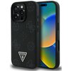 Etui GUESS Grained Hot Stamp Peony Triangle Logo MagSafe do Apple iPhone 16 Pro Max Czarny