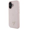 Etui GUESS Grained Hot Stamp Peony Triangle Logo MagSafe do Apple iPhone 16 Różowy Seria telefonu iPhone