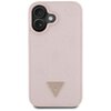 Etui GUESS Grained Hot Stamp Peony Triangle Logo MagSafe do Apple iPhone 16 Różowy Model telefonu iPhone 16