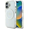 Etui GUESS IML Metal Colored Circle Classic Logo MagSafe do Apple iPhone 16 Biały