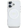Etui GUESS IML Metal Colored Circle Classic Logo MagSafe do Apple iPhone 16 Biały Model telefonu iPhone 16