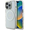 Etui GUESS IML Metal Colored Circle Classic Logo MagSafe do Apple iPhone 16 Pro Max Biały