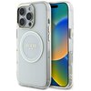 Etui GUESS IML Metal Colored Circle Classic Logo MagSafe do Apple iPhone 16 Pro Biały