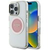 Etui GUESS IML Metal Colored Circle Classic Logo MagSafe do Apple iPhone 16 Pro Różowy