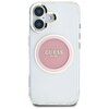 Etui GUESS IML Metal Colored Circle Classic Logo MagSafe do Apple iPhone 16 Różowy Model telefonu iPhone 16