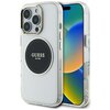 Etui GUESS IML Metal Colored Circle Classic Logo MagSafe do Apple iPhone 16 Pro Max Przezroczysto-czarny