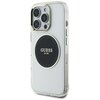 Etui GUESS IML Metal Colored Circle Classic Logo MagSafe do Apple iPhone 16 Pro Max Przezroczysto-czarny Seria telefonu iPhone