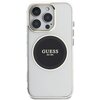 Etui GUESS IML Metal Colored Circle Classic Logo MagSafe do Apple iPhone 16 Pro Przezroczysto-czarny Model telefonu iPhone 16 Pro