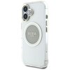 Etui GUESS IML Metal Colored Circle Classic Logo MagSafe do Apple iPhone 16 Szary Seria telefonu iPhone