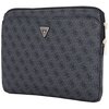 Etui na laptopa GUESS Sleeve 4G Zipper Pocket Triangle Logo 14 cali Czarny Funkcje dodatkowe Kieszeń na dokumenty