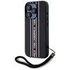 Etui KARL LAGERFELD Saffiano Athleisure Stripes Cord do Apple iPhone 15 Pro Czarno-różowy