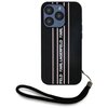 Etui KARL LAGERFELD Saffiano Athleisure Stripes Cord do Apple iPhone 15 Pro Czarno-różowy Seria telefonu iPhone