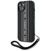 Etui KARL LAGERFELD Saffiano Athleisure Stripes Cord do Apple iPhone 15 Czarno-różowy