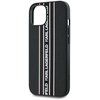 Etui KARL LAGERFELD Saffiano Athleisure Stripes Cord do Apple iPhone 15 Czarno-różowy Dominujący kolor Czarno-różowy