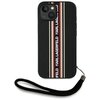 Etui KARL LAGERFELD Saffiano Athleisure Stripes Cord do Apple iPhone 15 Czarno-czerwony Seria telefonu iPhone