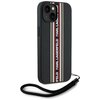 Etui KARL LAGERFELD Saffiano Athleisure Stripes Cord do Apple iPhone 15 Czarno-czerwony Model telefonu iPhone 15