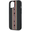Etui KARL LAGERFELD Saffiano Athleisure Stripes Cord do Apple iPhone 15 Czarno-czerwony Dominujący kolor Czarno-czerwony