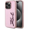 Etui KARL LAGERFELD Wrinkled Metal Signature do Apple iPhone 15 Pro Różowy Seria telefonu iPhone