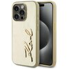 Etui KARL LAGERFELD Wrinkled Metal Signature do Apple iPhone 15 Pro Złoty