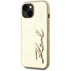 Etui KARL LAGERFELD Wrinkled Metal Signature do Apple iPhone 15 Złoty Seria telefonu iPhone