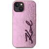 Etui KARL LAGERFELD Wrinkled Metal Signature do Apple iPhone 15 Różowy Model telefonu iPhone 15