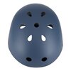 Szary kask z kilkoma otworami wentylacyjnymi rozmieszczonymi symetrycznie na powierzchni. Kask ma gładką, matową powierzchnię i zaokrąglony kształt.