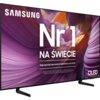 Telewizor z logo "SAMSUNG" na górze ekranu, z dużym napisem "Nr 1 NA ŚWIECIE" oraz mniejszym tekstem "Najczęściej kupowane telewizory od 19 lat" na tle abstrakcyjnej, kolorowej grafiki. W prawym dolnym rogu widnieje napis "OLED".