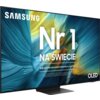 Telewizor z logo "SAMSUNG" i napisem "Nr 1 NA ŚWIECIE" na tle kolorowych fal, z dodatkowym tekstem "Najczęściej kupowane telewizory od 19 lat" oraz oznaczeniem "OLED".