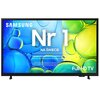 Telewizor z kolorowym tłem przedstawiającym niebieskie i zielone bąbelki, z widocznym tekstem: "SAMSUNG Nr 1 NA ŚWIECIE Najczęściej kupowane telewizory od 13 lat Full HD TV".