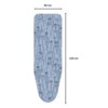Pokrowiec na deskę do prasowania w kolorze niebieskim z wzorem roślinnym, o wymiarach 120 cm na 40 cm.