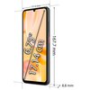 Smartfon o wymiarach 167,7 mm wysokości, 77,4 mm szerokości i 8,8 mm grubości, z ekranem o przekątnej 6,75 cala (17,14 cm). Na ekranie widoczny jest gradientowy wzór w odcieniach pomarańczowego i różowego.