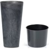 Donica PROSPERPLAST Tubus Slim Beton Effect DTUS200E-S433 8L Antracyt Obróbka Materiał odporny na warunki atmosferyczne
