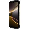 Smartfon z dużym ekranem, na którym widoczna jest abstrakcyjna grafika w odcieniach brązu i złota. Na bocznej krawędzi urządzenia znajdują się przyciski oraz port.