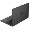 Na zdjęciu widoczny jest otwarty laptop w kolorze ciemnoszarym, z widocznym logo "hp" na pokrywie. Klawiatura jest częściowo widoczna, a obudowa ma teksturowaną powierzchnię.