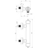 Schemat techniczny baterii wannowej natynkowej DEANTE Therm BCH C4BT w kolorze brązu szczotkowanego, z wymiarami: 96 mm, 72 mm, 150 mm, 291 mm oraz oznaczeniami G 1/2".