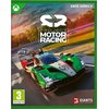 Okładka gry "Project Motor Racing" na Xbox Series X przedstawia wyścigowy samochód na torze, otoczony przez drzewa i niebo o zachodzie słońca. W dolnym rogu widoczne jest logo "Giants Software" oraz oznaczenie wiekowe 3+ z adresem www.pegi.info.