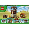Opakowanie zestawu LEGO 21278 przedstawia scenę z wieżą strażniczą, postaciami i zwierzętami z gry Minecraft na tle pustynnego krajobrazu. Na górze widnieje logo LEGO oraz numer zestawu, a na dole znajdują się dodatkowe ilustracje przedstawiające szczegół