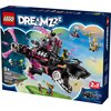 Pudełko zestawu LEGO 71500 DREAMZzz Koszmarny Rekinokręt podwodny przedstawia model statku w kształcie rekina z elementami różowego i czarnego koloru. Na opakowaniu widnieje napis "9+", "71500", "Nightmare Shark Submarine", "1413 pcs" oraz logo LEGO i DRE