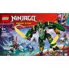 Na zdjęciu znajduje się opakowanie zestawu LEGO Ninjago o nazwie "Dragons Rising" z numerem 71845, zawierające 1112 elementów. Widoczny jest duży, zielono-złoty mech z mieczami, otoczony przez mniejsze figurki i pojazdy, a w lewym górnym rogu znajduje się