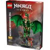 Pudełko zestawu LEGO przedstawia zielonego smoka-strażnika z rozpostartymi skrzydłami, stojącego na skale z elementami architektonicznymi. Na opakowaniu widnieje napis "LEGO NINJAGO LEGENDS", "THE GUARDIAN DRAGON", a także informacje: "14+", "71847", "165